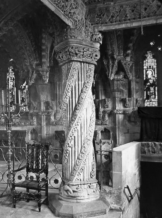 Framed Print : Rosslyn Chapel Apprentice Pillar Victorian period Framed Print : Rosslyn Chapel Apprentice Pillar Victorian period