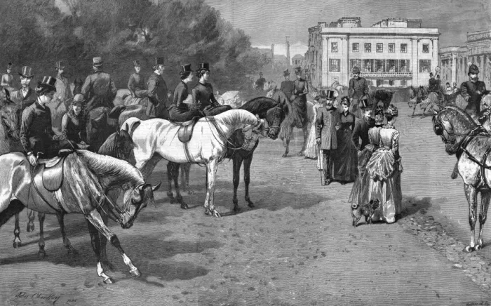 Framed Print : Rotten Row, Hyde Park, London, 1887 Framed Print : Rotten Row, Hyde Park, London, 1887