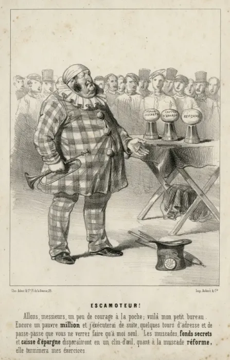 Framed Print : Rotund magician about to perform a trick for a crowd Framed Print : Rotund magician about to perform a trick for a crowd