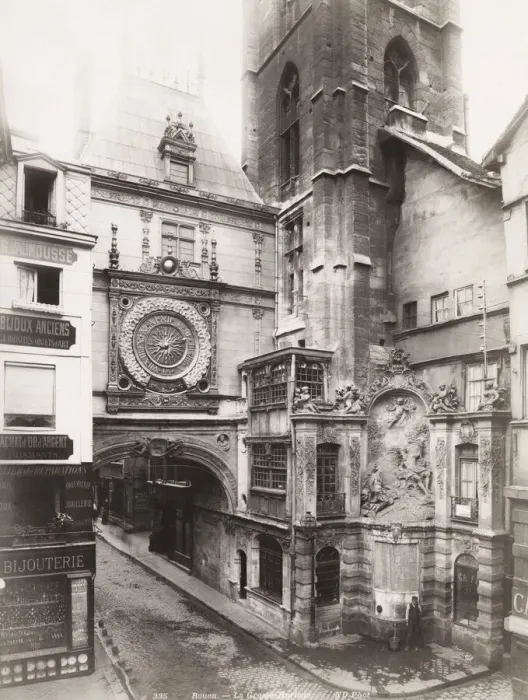 Framed Print : Rouen Great Clock, Grand Horloge and buildings. France Framed Print : Rouen Great Clock, Grand Horloge and buildings. France