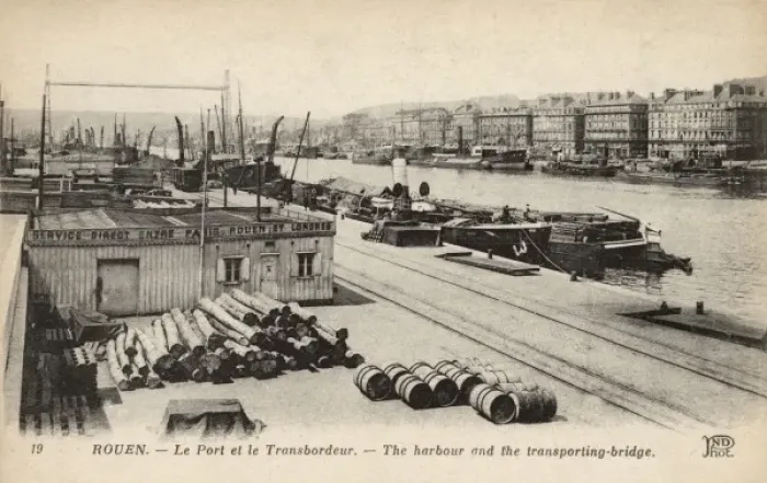 Framed Print : Rouen / Harbour C1905 Framed Print : Rouen / Harbour C1905