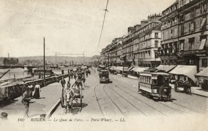 Framed Print : Rouen / Quai De Paris 1905 Framed Print : Rouen / Quai De Paris 1905