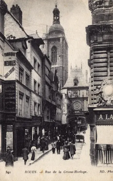 Framed Print : Rouen - Rue de la la Grosse Horloge Framed Print : Rouen - Rue de la la Grosse Horloge