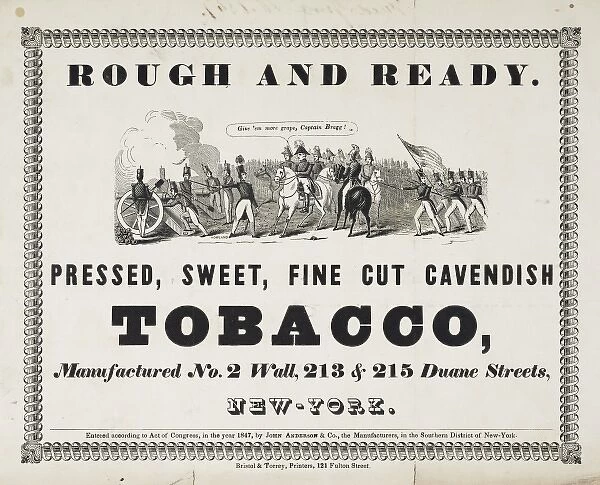 Rough and ready Pressed, sweet fine cut Cavendish tobaco, ma