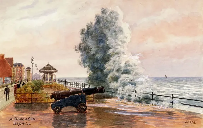 Framed Print : Rough sea at Bexhill on Sea, East Sussex