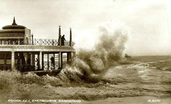 Rough sea, Eastbourne Bandstand, Sussex