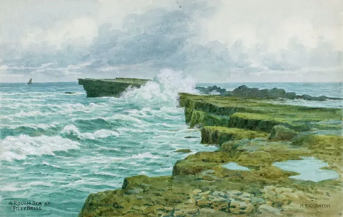 Framed Print : Rough sea at Filey Brigg, North Yorkshire Framed Print : Rough sea at Filey Brigg, North Yorkshire