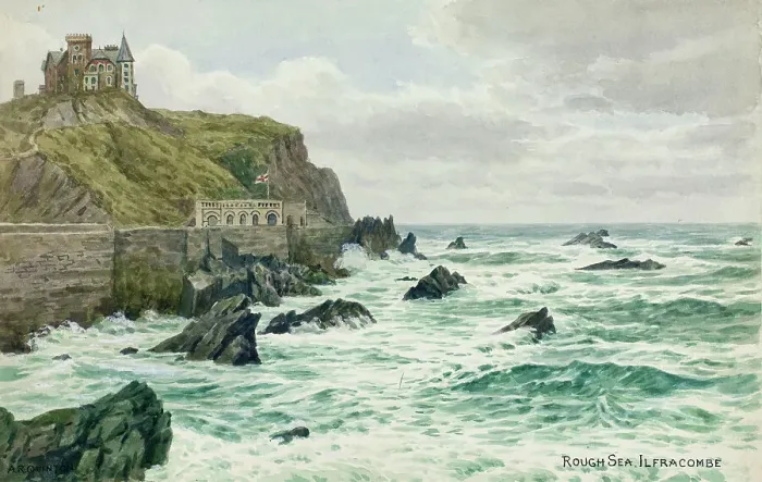 Framed Print : Rough sea at Ilfracombe, North Devon Framed Print : Rough sea at Ilfracombe, North Devon
