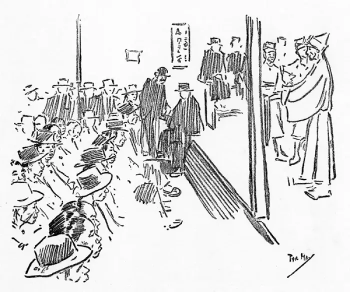 Framed Print : A rough sketch by Phil May inside a Chinese Theatre Framed Print : A rough sketch by Phil May inside a Chinese Theatre