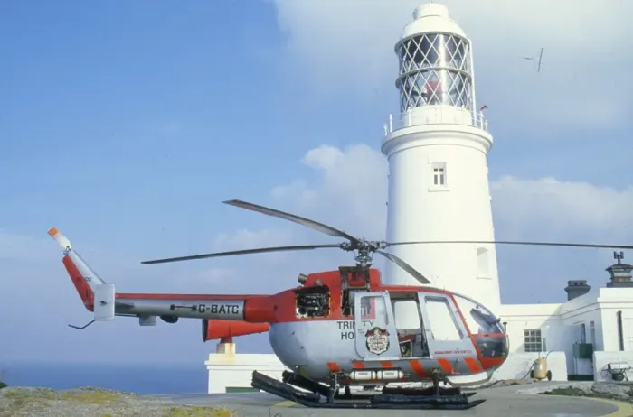 Framed Print : Round Island Lighthouse, Isles of Scilly, Service Helicopter Framed Print : Round Island Lighthouse, Isles of Scilly, Service Helicopter