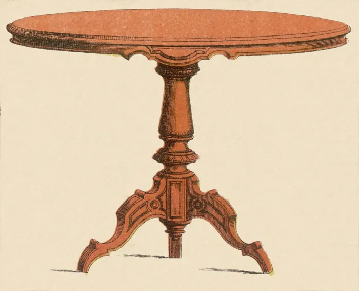 Framed Print : Round Wooden Table Date: 1880