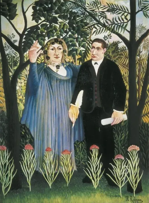 Framed Print : Rousseau, Henri (1844-1910). The Muse inspiring Framed Print : Rousseau, Henri (1844-1910). The Muse inspiring
