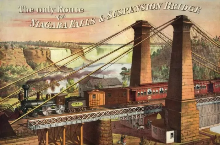 Framed Print : The only rout via Niagara Falls & Suspension Bridge Framed Print : The only rout via Niagara Falls & Suspension Bridge
