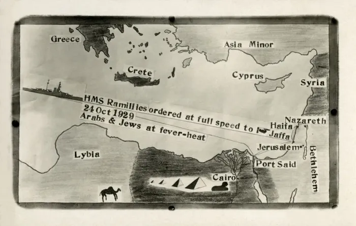 Framed Print : Route through the Mediterranean of the HMS Ramillies Framed Print : Route through the Mediterranean of the HMS Ramillies