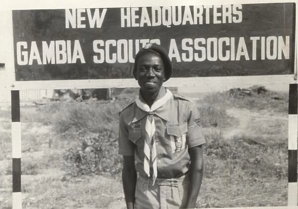 Rover Scout outside headquarters, Gambia, West Africa