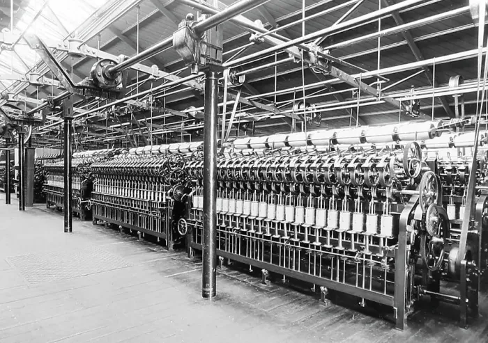 Framed Print : Roving machines in a woollen mill in Bradford Framed Print : Roving machines in a woollen mill in Bradford