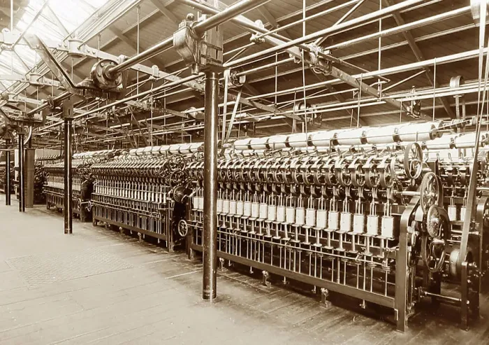 Framed Print : Roving machines in a woollen mill in Bradford Framed Print : Roving machines in a woollen mill in Bradford