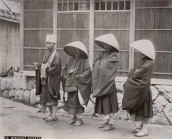 Row of Buddhist priests, Japan