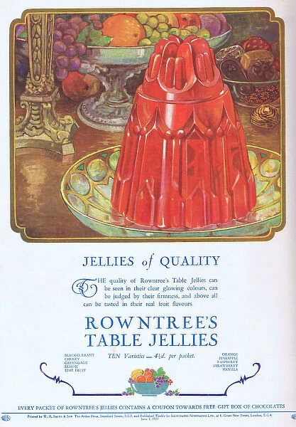 Rowntrees Table Jellies Advert, 1927