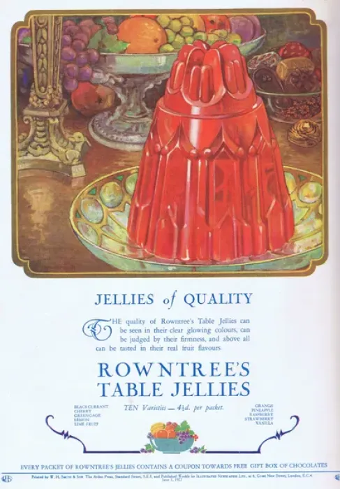 Framed Print : Rowntrees Table Jellies Advert, 1927 Framed Print : Rowntrees Table Jellies Advert, 1927