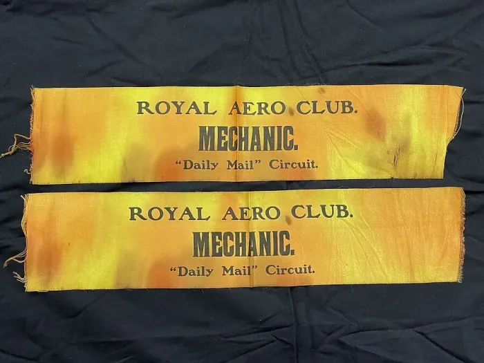 Framed Print : Royal Aero Club Mechanic armbands, Daily Mail Circuit Framed Print : Royal Aero Club Mechanic armbands, Daily Mail Circuit