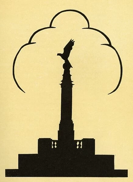 The Royal Air Force Memorial in silhouette