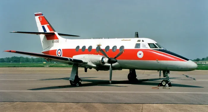 Framed Print : Royal Air Force - Scottish Aviation Jetstream T. 1 XX496 / D (msn 276 P / N 69), of No. 45 (R) Squadron, at RAF Brize Norton on 6 May 2002. Date: 2002 Framed Print : Royal Air Force - Scottish Aviation Jetstream T. 1 XX496 / D (msn 276 P / N 69), of No. 45 (R) Squadron, at RAF Brize Norton on 6 May 2002. Date: 2002