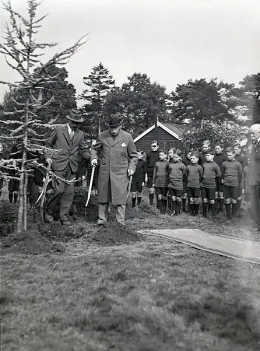 Framed Print : Royal Albert Orphanage, Bagshot, Surrey - tree planting Framed Print : Royal Albert Orphanage, Bagshot, Surrey - tree planting