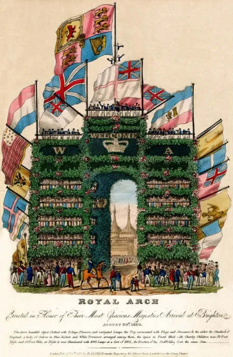 Framed Print : Royal Arch, Brighton, erected for royal visit Framed Print : Royal Arch, Brighton, erected for royal visit