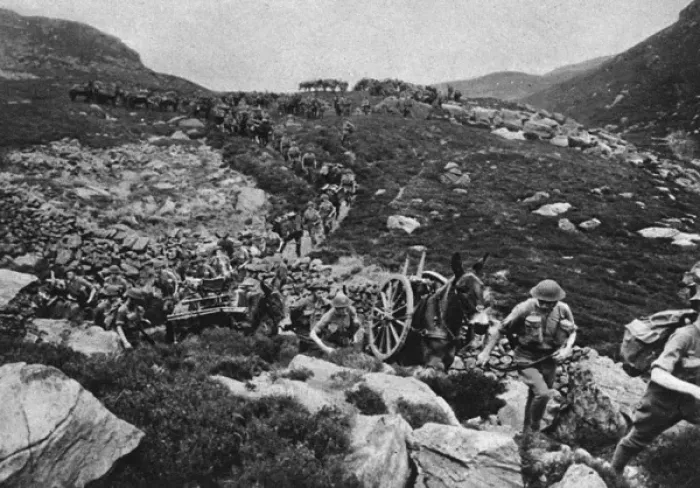 Framed Print : Royal artillery battery exercises in Wales: radio and mule Framed Print : Royal artillery battery exercises in Wales: radio and mule