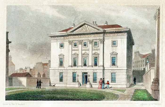 Framed Print : The Royal Bank, St. Andrew's Square, Edinburgh, Scotland. Date: 1829 Framed Print : The Royal Bank, St. Andrew's Square, Edinburgh, Scotland. Date: 1829