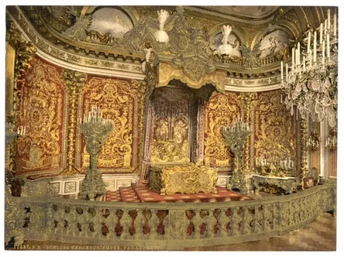 Framed Print : Royal bedroom, Herrenchiemsee Castle, Upper Bavaria, Germany Framed Print : Royal bedroom, Herrenchiemsee Castle, Upper Bavaria, Germany