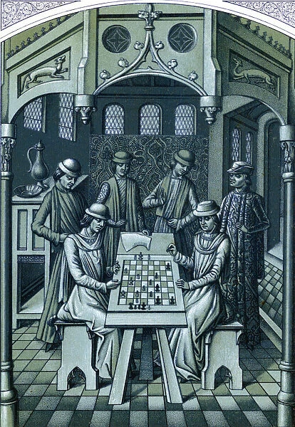 ROYAL CHESS FRANCE. King Louis XI of France, on the right - plays chess