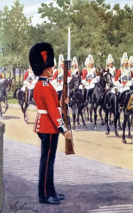 Framed Print : Royal Escort of Life Guards at St James's Palace, London Framed Print : Royal Escort of Life Guards at St James's Palace, London