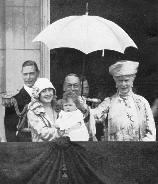 The royal family with baby Princess Elizabeth