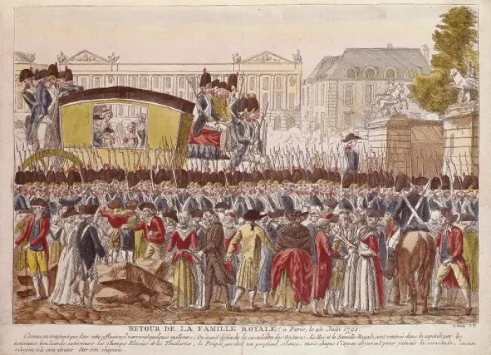 Framed Print : The Royal Family coming back to Paris, January Framed Print : The Royal Family coming back to Paris, January