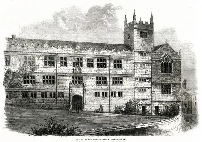 Framed Print : Royal Grammar School at Shrewsbury 1861 Framed Print : Royal Grammar School at Shrewsbury 1861