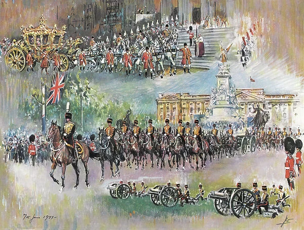 Royal Horse Artillery at Silver Jubilee, 1977