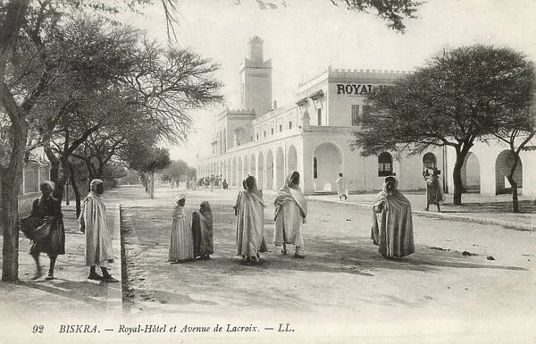 Royal Hotel and Avenue de Lacroix at Biskra, Algeria