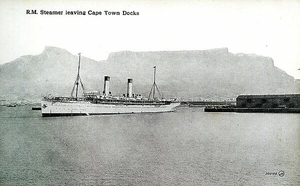 Royal Mail Steamer leaving Cape Town Docks, South Africa