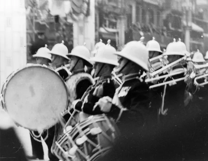 Framed Print : Royal Marine Band at Coronation George VI Framed Print : Royal Marine Band at Coronation George VI