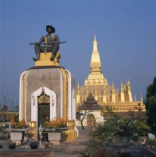 Royal monument, That Luang Wat, Vientiane, Laos