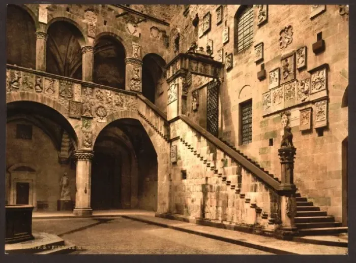 Framed Print : Royal Museum, the court (i. e. Bargello Museum, the courtyard Framed Print : Royal Museum, the court (i. e. Bargello Museum, the courtyard
