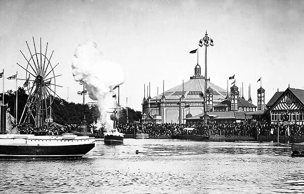 Royal Naval Exhibition 1891 - battleships in action