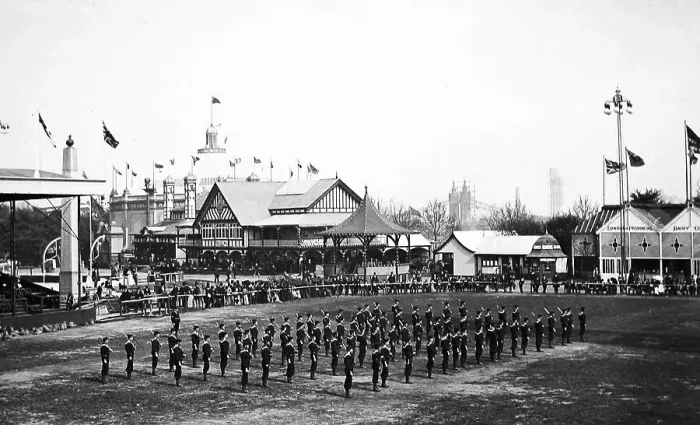 Framed Print : Royal Naval Exhibition 1891 - Cutlass drill Framed Print : Royal Naval Exhibition 1891 - Cutlass drill