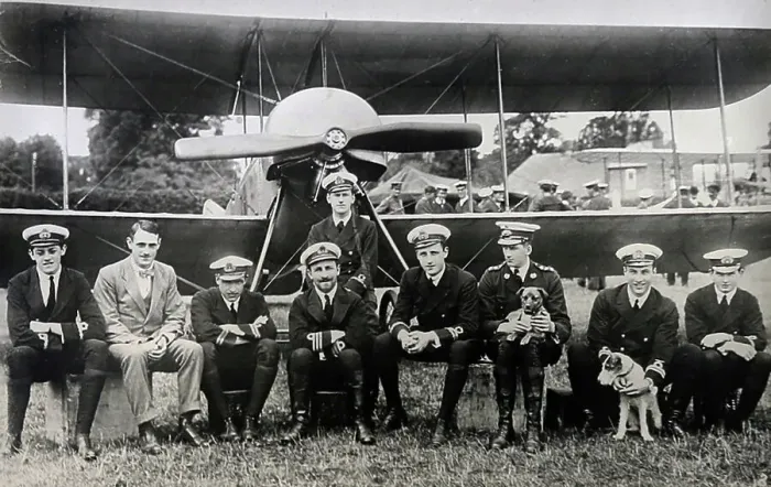 Framed Print : Royal Navy air crew, RNAS or RFC, early 1900s Framed Print : Royal Navy air crew, RNAS or RFC, early 1900s
