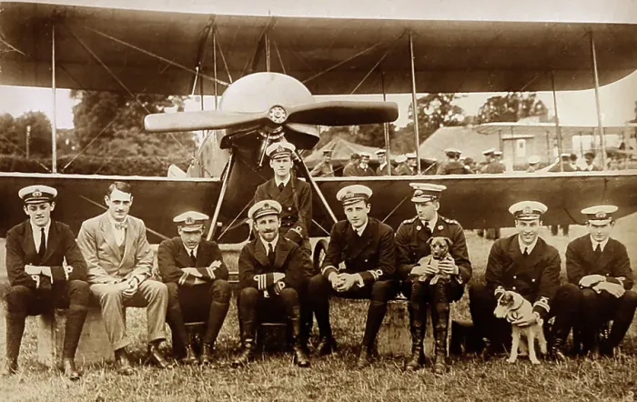 Framed Print : Royal Navy air crew, RNAS or RFC, early 1900s Framed Print : Royal Navy air crew, RNAS or RFC, early 1900s