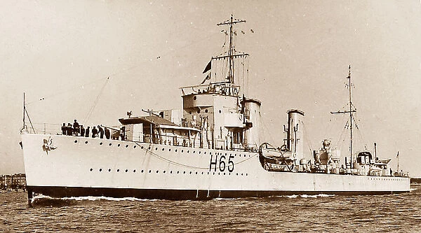 Royal Navy Beagle Class Destroyer HMS Boadicea in 1930