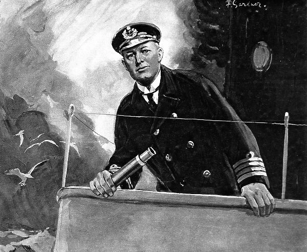 Royal Navy Captain on the Bridge, 1916
