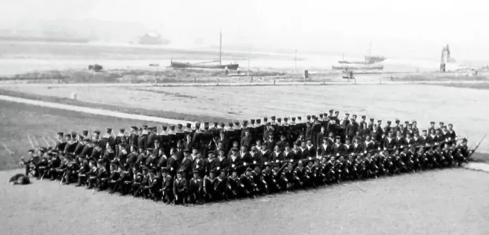 Framed Print : Royal Navy sailors forming a defensive square Framed Print : Royal Navy sailors forming a defensive square